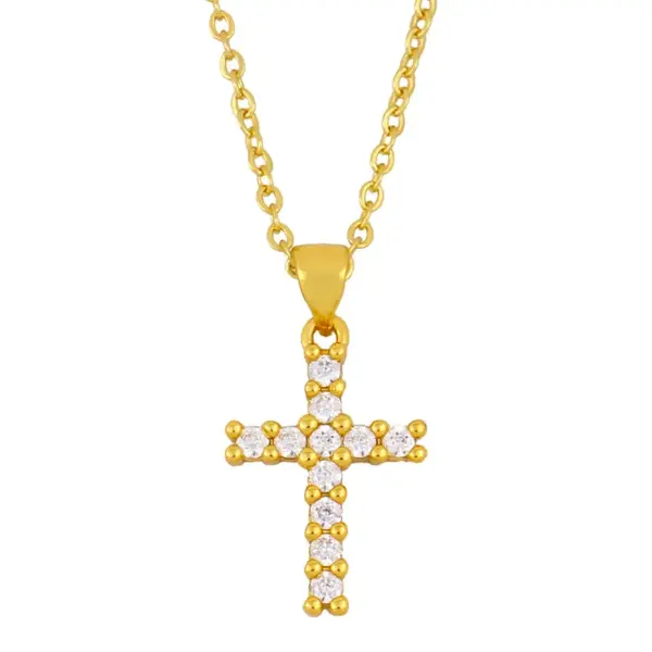 Wholesale Copper Plating Cross Necklace