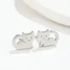 PVD Coated Real Gold Plated Cat Stainless Steel Cute Waterproof Non Tarnish Ear Studs