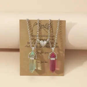 Light Pink Light Green Hexagon Prism Pairs