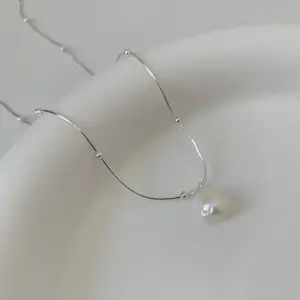 Imitation Pearl Copper Silver Plated Casual Solid Color Necklace