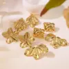Wholesale 1 Pair Elegant French Style Sweet Geometric Flower 304 Stainless Steel Imitation Gold Electroplating Ear Studs