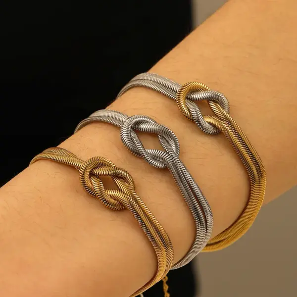 PVD Coated 18K Gold Real Gold Plated Geometric 304 Stainless Steel IG Style Simple Style Classic Style Waterproof Non Tarnish 304 Stainless Steel Bracelets