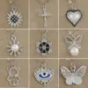 Wholesale Rack Plated 18K Gold Cross Flower Butterfly 201 Stainless Steel Imitation Pearl Zinc Alloy Simple Style Classic Pendant Necklace