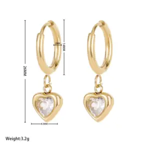Earrings Gold White Diamond / 40+5cm