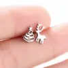 PVD Coated 18K Gold Real Gold Plated Christmas Tree 304 Stainless Steel Fashion Waterproof Non Tarnish Ear Studs