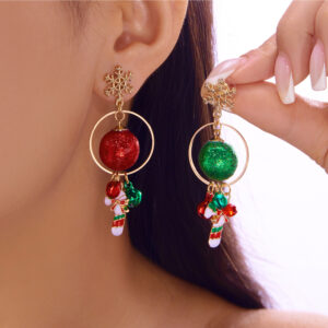 Christmas snowflake glitter ball earrings