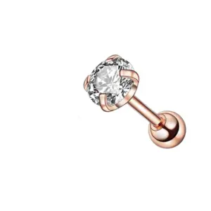 Rose Gold 5mm White Zirconium