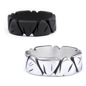 Wholesale Europe and the United States cross-border hot rock hip-hop ring scratch damage sense titanium steel men's ring