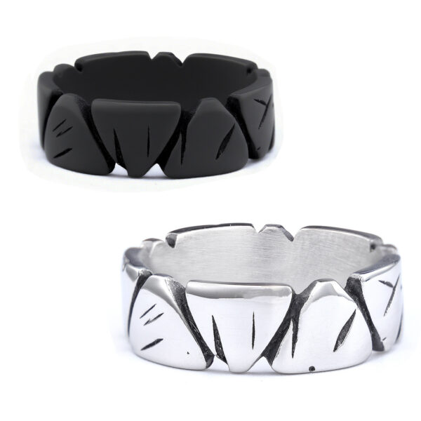 Wholesale Europe and the United States cross-border hot rock hip-hop ring scratch damage sense titanium steel men's ring