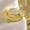 Wholesale Copper 18K Gold Plated Retro Simple Style Commute Plating Solid Color Bow Knot Open Rings