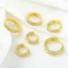 Wholesale 1 Piece Sweet Simple Style Round Plating Inlay Brass Zircon 18k Gold Plated Silver Plated Earrings