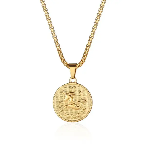 Wholesale Jewelry Fashion Constellation 304 Stainless Steel 18K Gold Plated Gold Plated Stainless Steel Necklaces