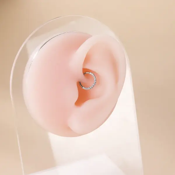 1 Piece Nose Rings & Studs Fashion Round Pure Titanium Inlay Zircon Nose Pin