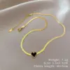 Wholesale PVD Coated Real Gold Plated Heart Shape Titanium Steel Simple Style Classic Style Waterproof Non Tarnish Titanium Steel Necklace