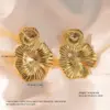 Wholesale 1 Pair Cute Exaggerated Sweet Flower 304 Stainless Steel Imitation Gold Electroplating Drop Earrings