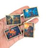 Wholesale 4-piece miniature Halloween dollhouse art clown haunted house 1:12 scale ghost wall art