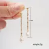 Wholesale Freshwater Pearl Ferroalloy Geometric Electroplating Vacuum Plating Real Gold Plated 18K Gold Vintage Style Classic Style Waterproof Non Tarnish Handmade Pink Gold Drop Earrings