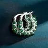 Wholesale Fashion Full Inlaid Zircon Copper Lace Earrings U-shaped Earrings