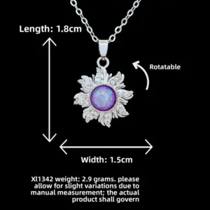 XL1342 Rotating Sun Necklace / Silver