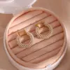 Wholesale PVD Coated Real Gold Plated 18K Gold Geometric 304 Stainless Steel Fashion Waterproof Non Tarnish Hoop Earrings