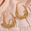 PVD Coated Real Gold Plated 18K Gold Geometric 304 Stainless Steel Fashion Waterproof Non Tarnish Ear Studs