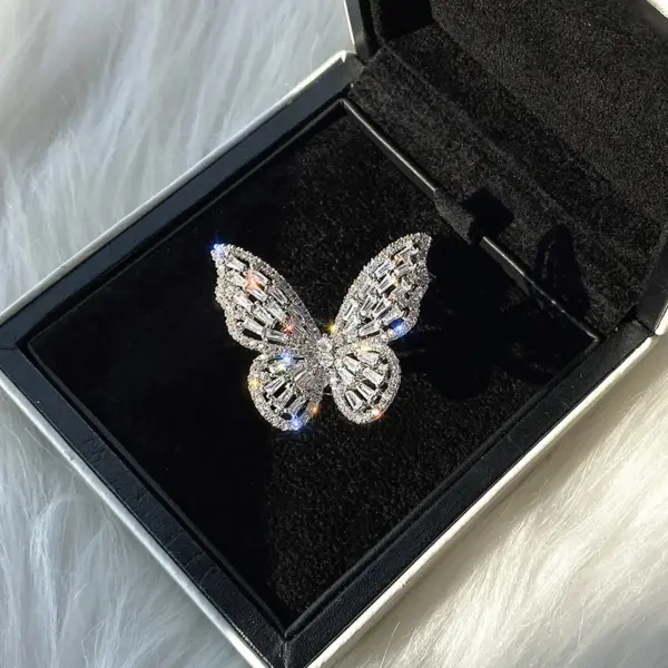 1 Piece Fashion Butterfly Artificial Gemstones Alloy Plating Women's Open Ring