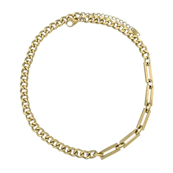 Wholesale Fashion Solid Color Titanium Steel Patchwork Bracelets Necklace 1 Piece