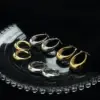 Fashion Solid Color Titanium Steel Hoop Earrings 1 Pair