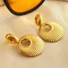 Wholesale PVD Coated Real Gold Plated 18K Gold Solid Color 304 Stainless Steel Elegant Retro Waterproof Non Tarnish Drop Earrings