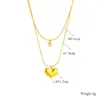 Wholesale Jewelry Basic Heart Shape 304 Stainless Steel Rhinestones 18K Gold Plated Gold Plated Stainless Steel Necklaces