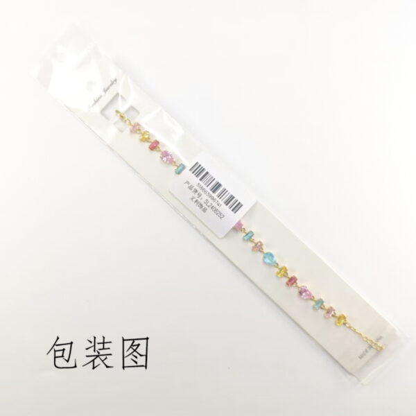 Wholesale Red Riding Book Cyber Celebrity Pink Crystal Bracelet Women's Fashion Light Luxury Niche High-end Rainbow Couple Bracelet