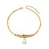 1 Piece Heart Shape Stainless Steel Waterproof Non Tarnish Shell PVD Coated Real Gold Plated Women'S Anklet