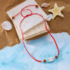 oly-b0962dab681e4042494b45718446b6c2 Wholesale Fashion Holiday Beach Style Multicolor Shell Wooden Beads Woven Necklace Mix and Match Adjustable Handmade Woven Jewelry