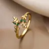 Wholesale Simple Style Geometric Color Block Copper 18k Gold Plated Zircon Open Rings In Bulk
