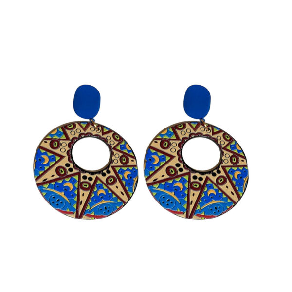 Wholesale Silver Needle French Oil Painting Sunflower Earrings Creative Design Flamingo Earrings Cross-border Aesthetic Artistic Style Earrings