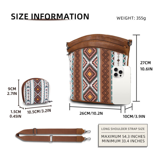 Wholesale Cross-Border Bohemian Ethnic Style Two-Piece Crossbody Bag Canvas Zipper Half-Moon Bag Large Capacity Commuter Shoulder Bag