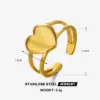 Wholesale Ion Plating (IP) 18K Gold Plated Heart Shape 304 Stainless Steel IG Style Cute Simple Style Waterproof Non Tarnish Open Rings
