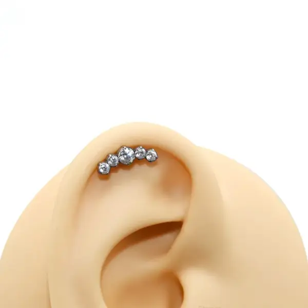 Wholesale 1 Piece Belly Rings Casual Simple Style Geometric Pure Titanium Titanium Alloy Plating Zircon 14K Gold Plated White Gold Plated