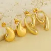 Wholesale 1 Pair Simple Style Classic Style Commute Solid Color Plating Stainless Steel Titanium Steel 18K Gold Plated Earrings