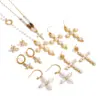 Wholesale PVD Coated Real Gold Plated 18K Cross 304 Stainless Steel Simple Style Classic Waterproof Non Tarnish Pendant Necklace