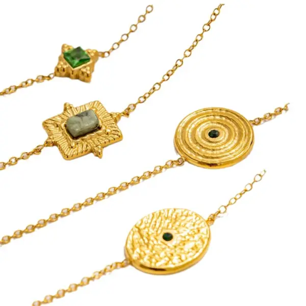 Wholesale Lady Geometric Titanium Steel Natural Stone Bracelets In Bulk