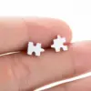 Wholesale PVD Coated 18K Gold Real Gold Plated Jigsaw 304 Stainless Steel Fashion Korean Style Waterproof Non Tarnish Ear Studs
