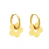 Wholesale PVD Coated Real Gold Plated 18K Gold Flower 304 Stainless Steel Elegant Waterproof Non Tarnish Earrings