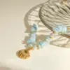 Wholesale PVD Coated Real Gold Plated 18K Gold Starfish Shell 304 Stainless Steel Vacation Marine Style Waterproof Non Tarnish 304 Stainless Steel Pendant Necklace