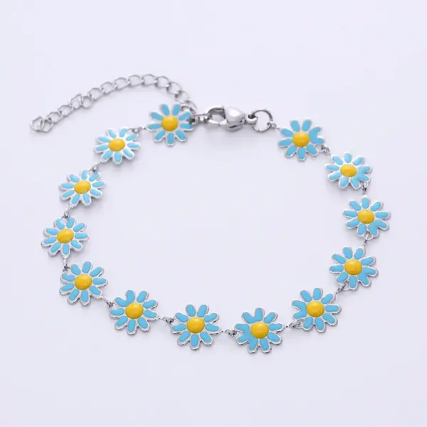 Bohemian Flower 304 Stainless Steel 18K Gold Plated No Inlaid Stainless Steel Bracelets In Bulk