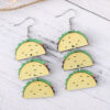 oly-b0c02aaa346fb3e794625401200eee58 Wholesale Colorful tortilla straw hat colorful jar double-sided earrings