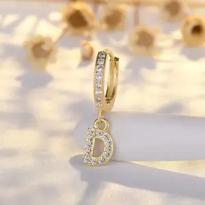 Ear Clip Letters D (14K Yellow Gold) / Copper Plating 14K Real Gold