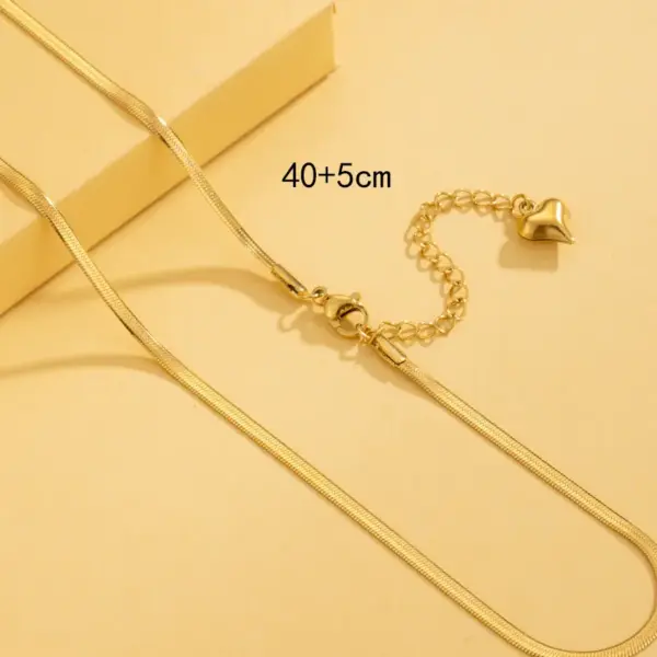 Wholesale 304 Stainless Steel Titanium Steel Solid Color Vacuum Plating Real Gold Plated 18K Gold Hip-Hop Waterproof Non Tarnish Blade Chain Necklace