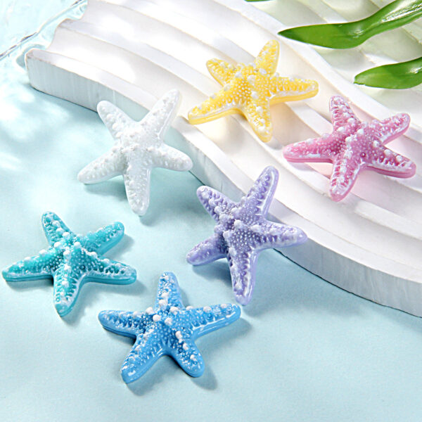 Wholesale small size simulation starfish resin accessories DIY hairpin shoe buckle resin small accessories DIY storage box cross-border explosions