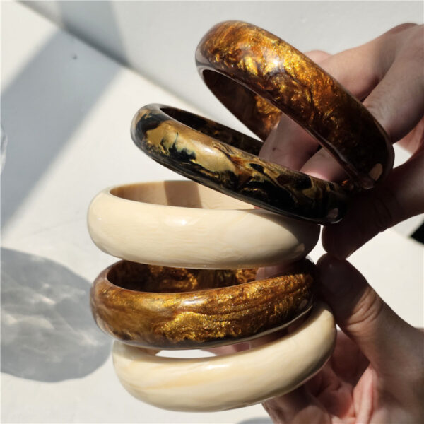 oly-b0caf7395e29c534ca1902dfb5219b72 Wholesale Vintage Gilded Imitation Marble Stacking Bracelet